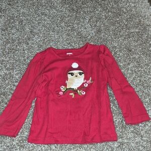 Gymboree Red Long Sleeve Owl Tee